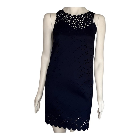 J.Crew Eyelet Blue lined dress Sz 00 - Picture 1 of 6